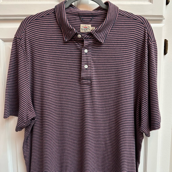 Faherty Men’s Movement Short Sleeve Polo in Spring Storm Stripe Size XL - Picture 5 of 14